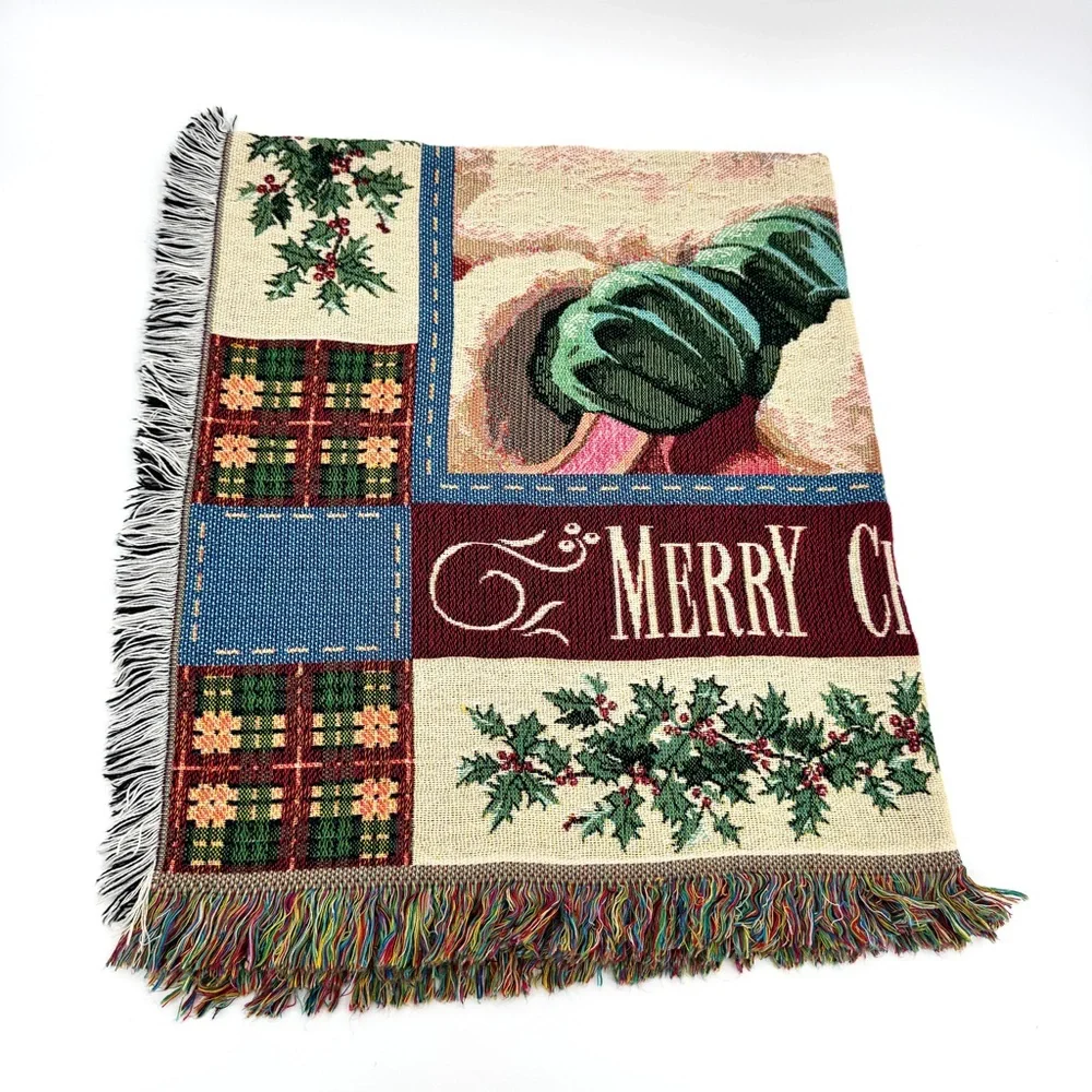 HALLMARK Merry Christmas Santa Tapestry Throw